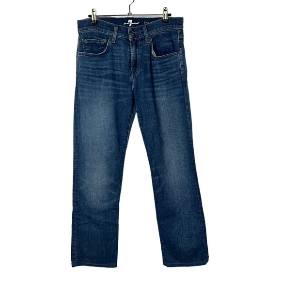7 For All Mankind Dark Wash The Straight Leg Jeans 30